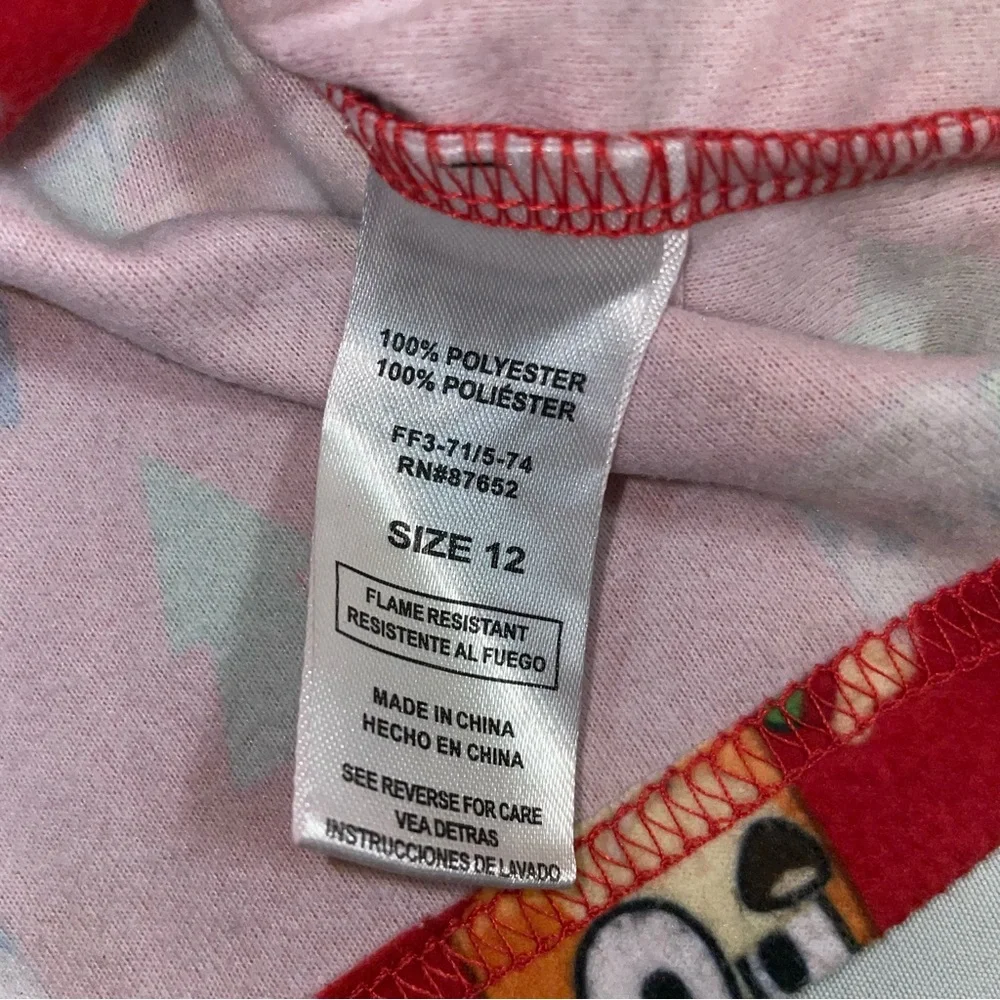 Bluey Christmas Fleece Pajamas Set Red Holiday Bingo Boys Girls Size 12